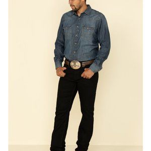 CODY JAMES MEN'S BLACK NIGHT RIDER STRETCH SLIM STRAIGHT JEANS  33x36